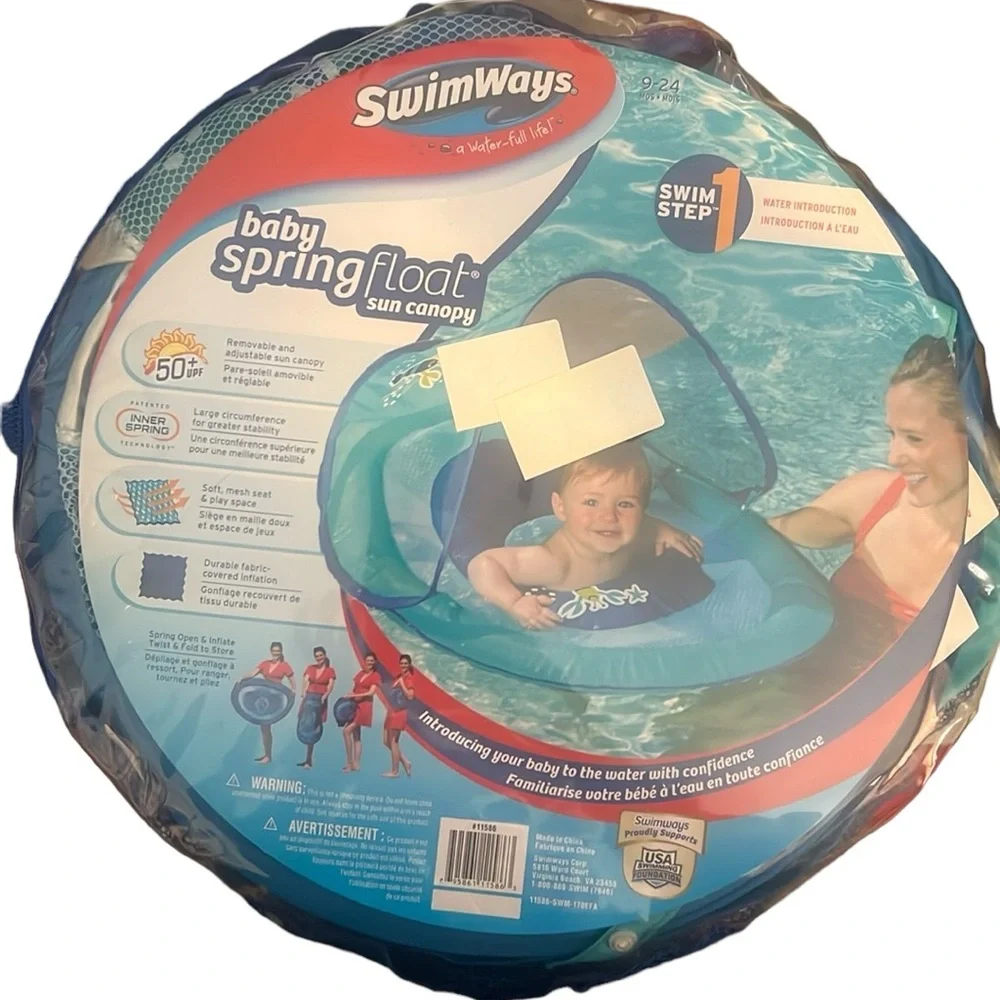 Swimways sun canopy Baby spring Float‎ 50+ UPF NWT swim step 1